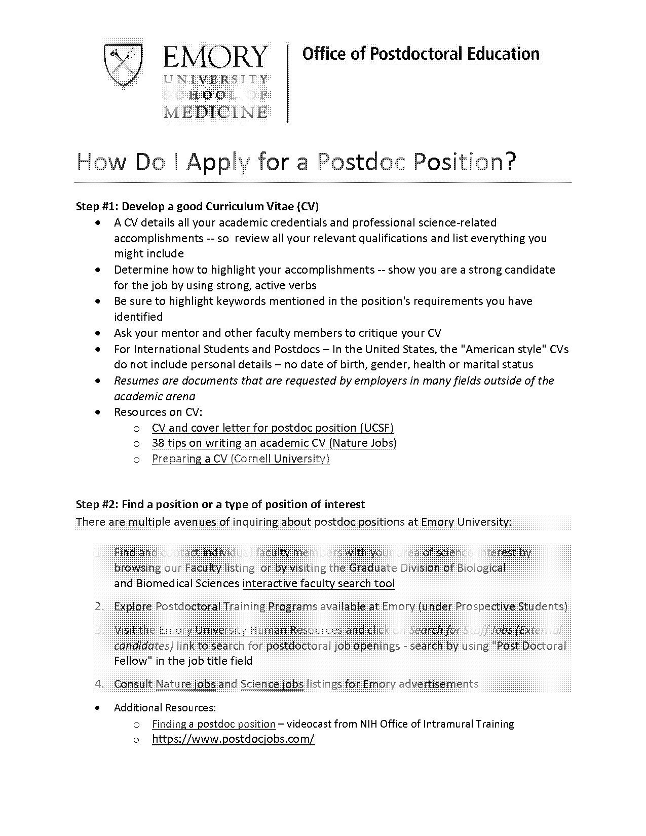 how to write an email for a postdoc position